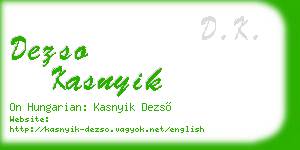 dezso kasnyik business card