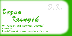 dezso kasnyik business card